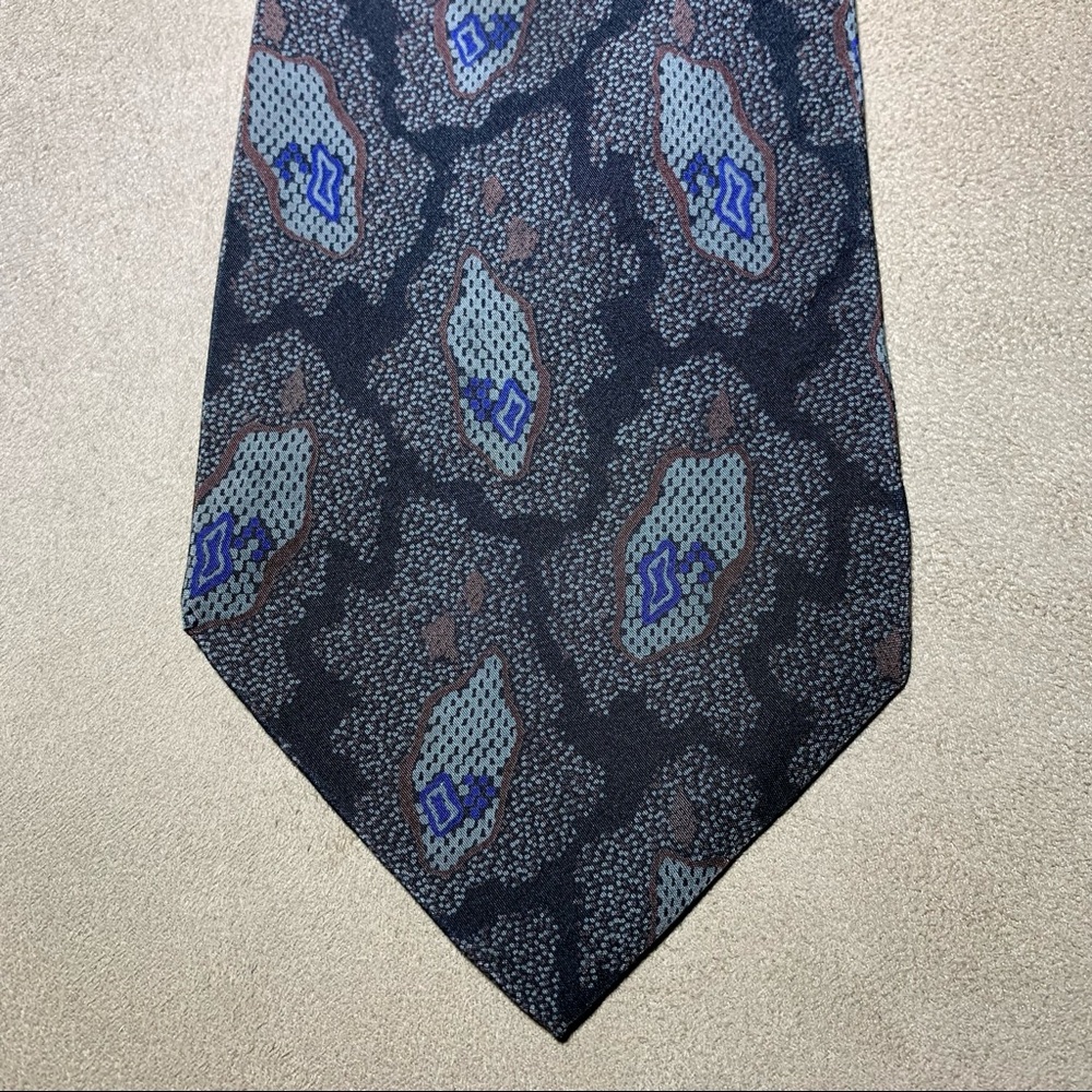 Bally of Switzerland Tie Black and Gray 100% Silk